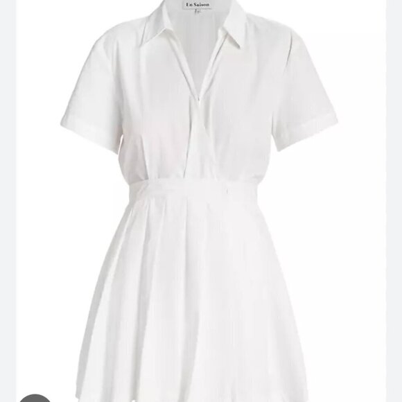 EN SAISON Noemi Poplin White Tennis Romper US S - Picture 2 of 8